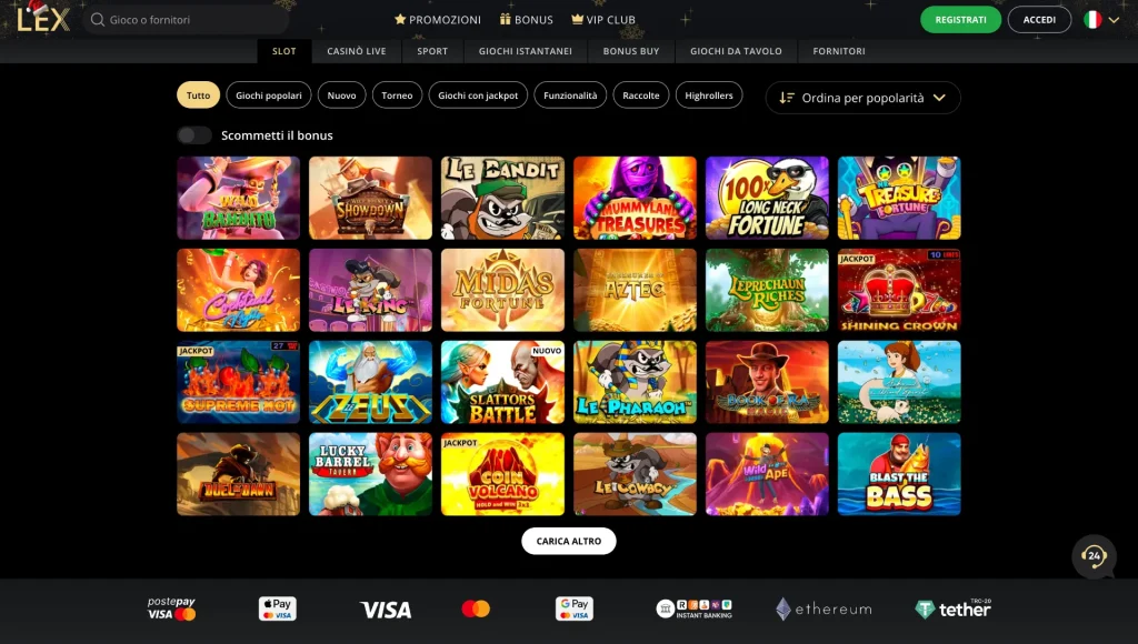 lex casino top slots